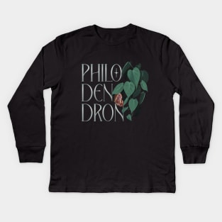 Philodendron Plant Kids Long Sleeve T-Shirt